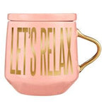 "LET'S RELAX" MUG SET + GOLD SPOON